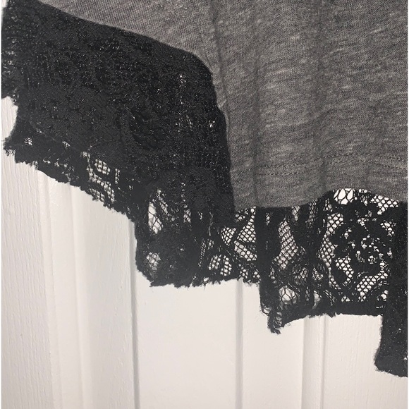 Free People gray and black lace shirt sz Small - Picture 8 of 9